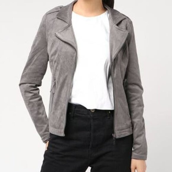 GUESS Tess Faux-Suede Jacket Sz Medium - Picture 5 of 9